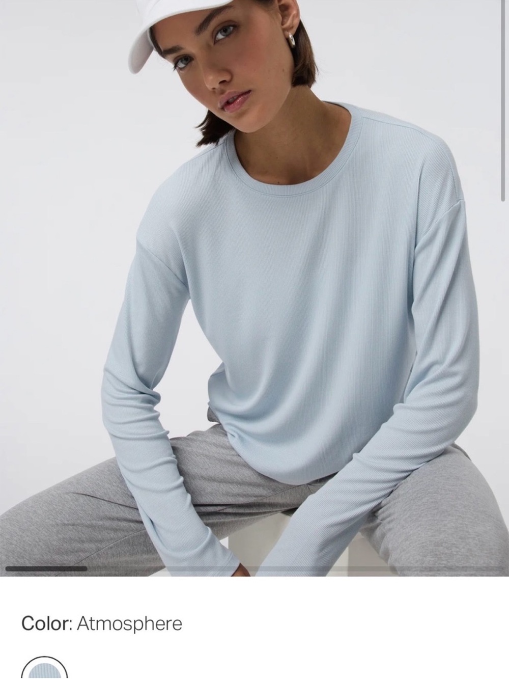 Vuori ribbed long sleeve shirt in atmosphere